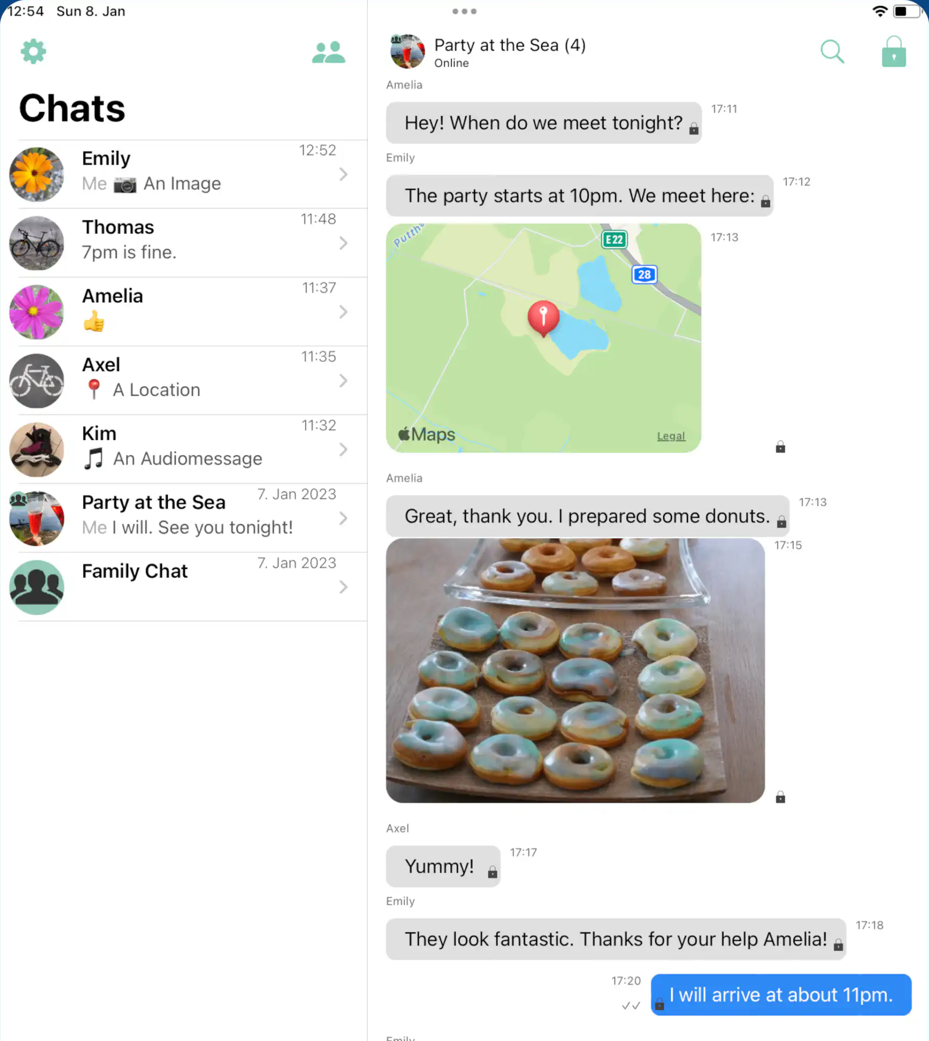 Screenshot of Monal on MacOS, from their website