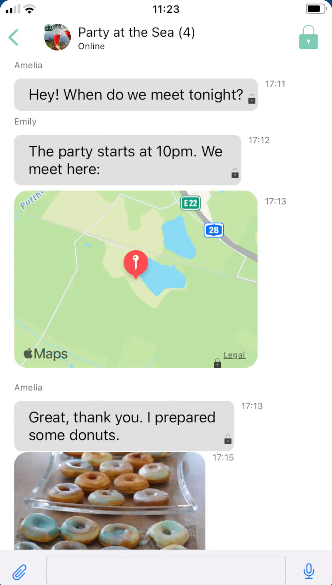 Screenshot of Monal on IOS, from their website