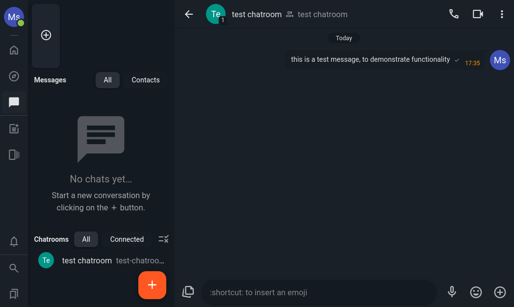 Screenshot of Movim messenger