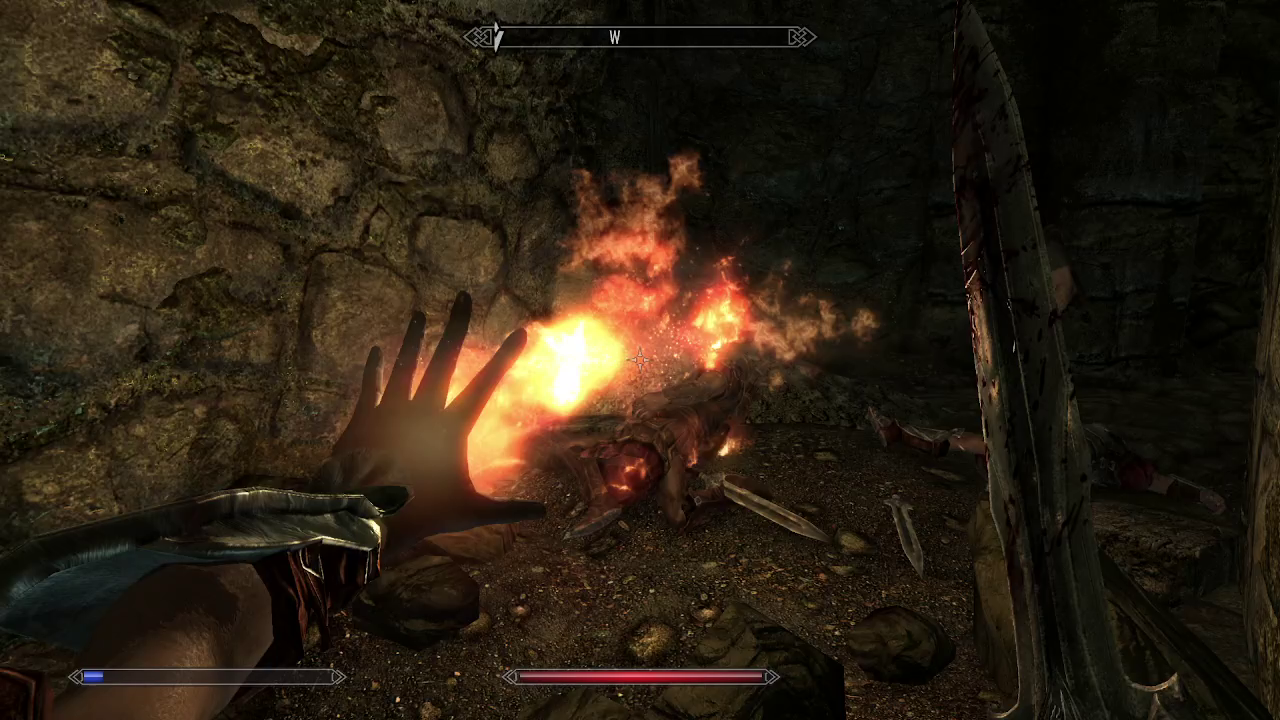 A spell being cast in Skyrim